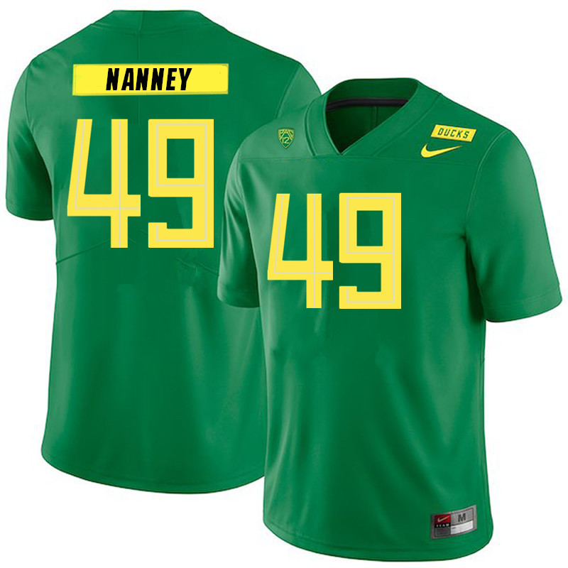 Men #49 Tyler Nanney Oregon Ducks College Football Jerseys Sale-Green